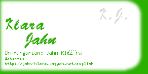 klara jahn business card
